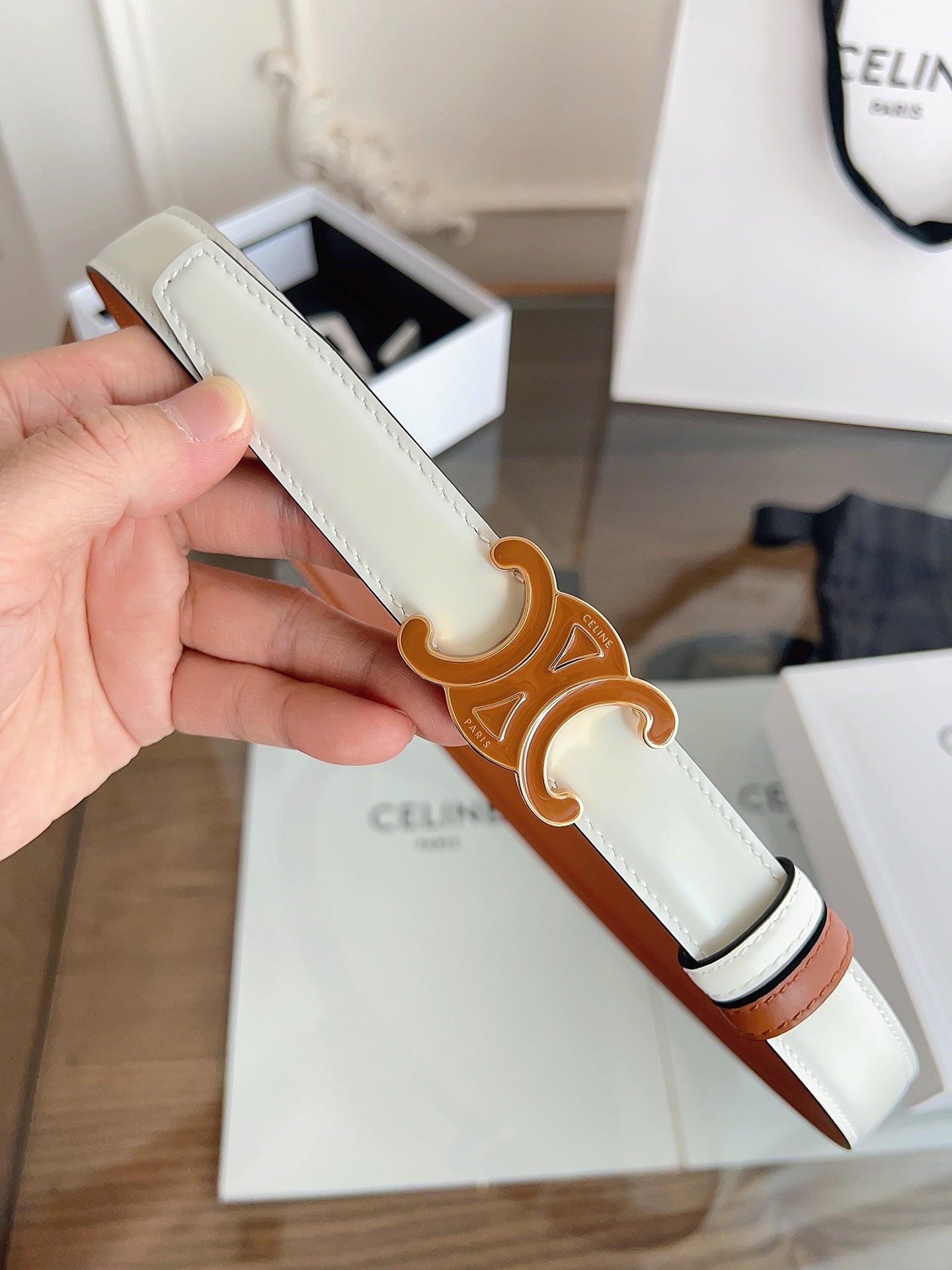 Cel**women's belt double-sided buckle