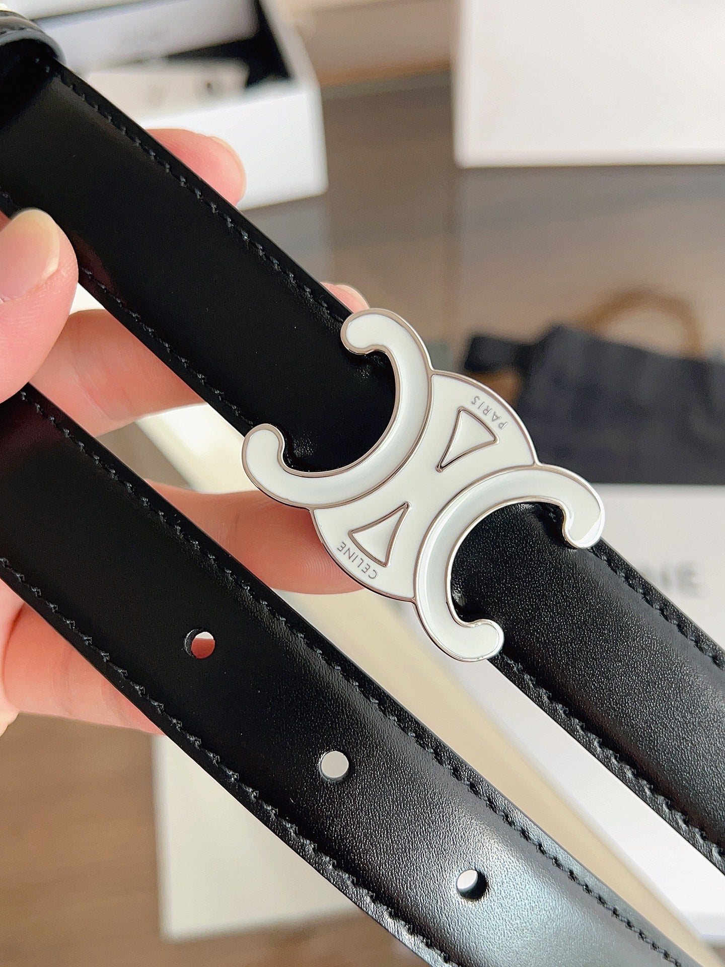 Cel**women's belt double-sided buckle