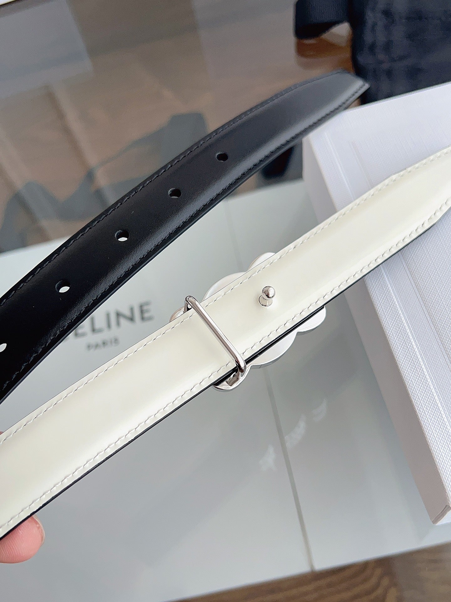 Cel**women's belt double-sided buckle