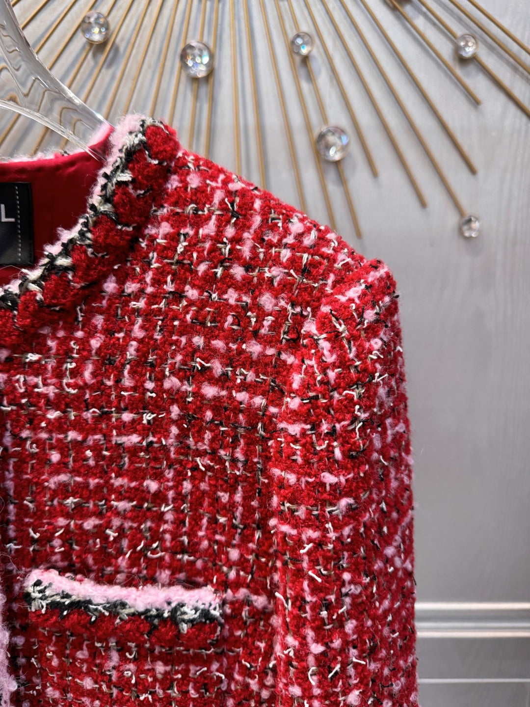 Cha**25FW Red tweed coat