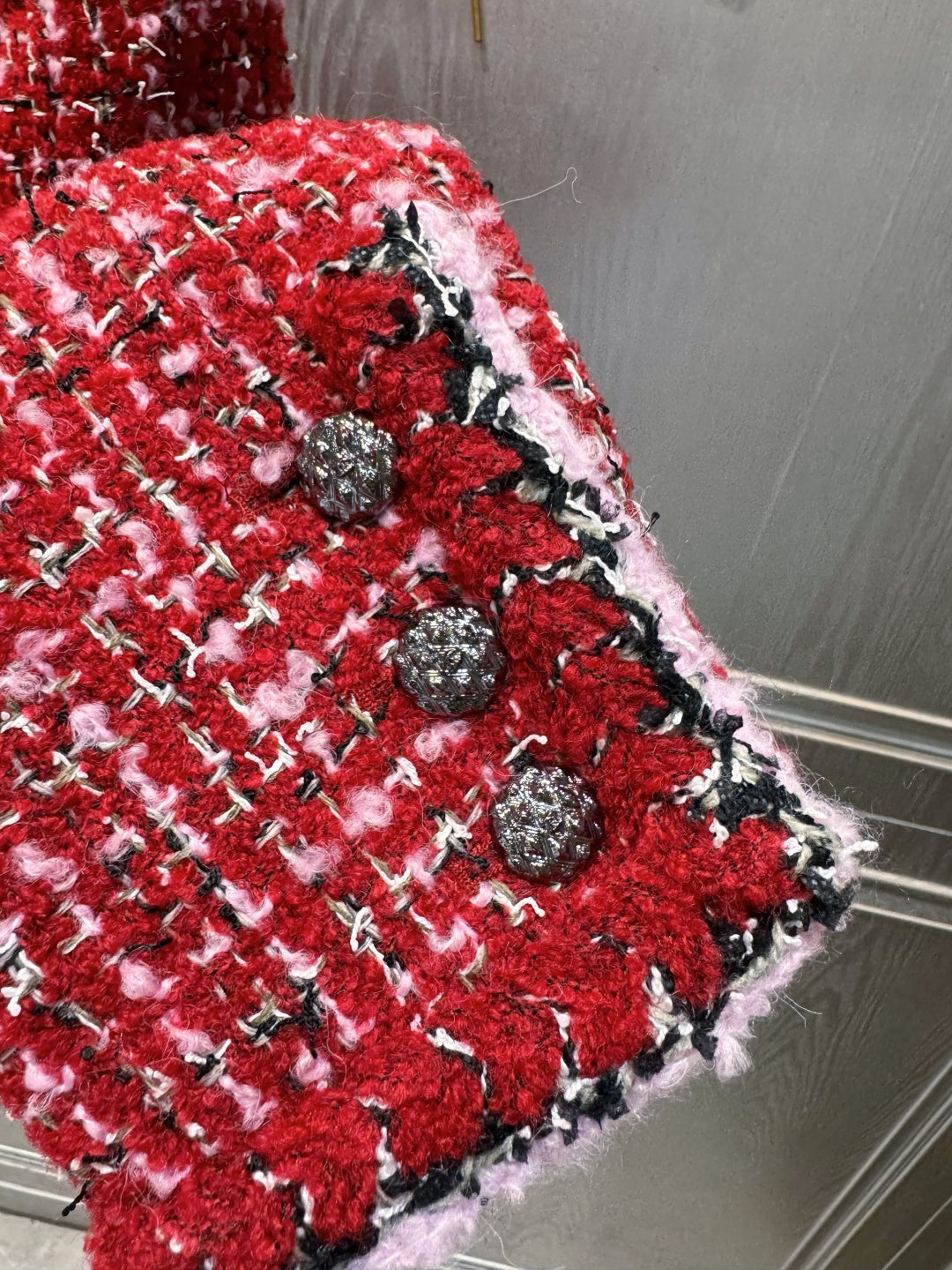 Cha**25FW Red tweed coat