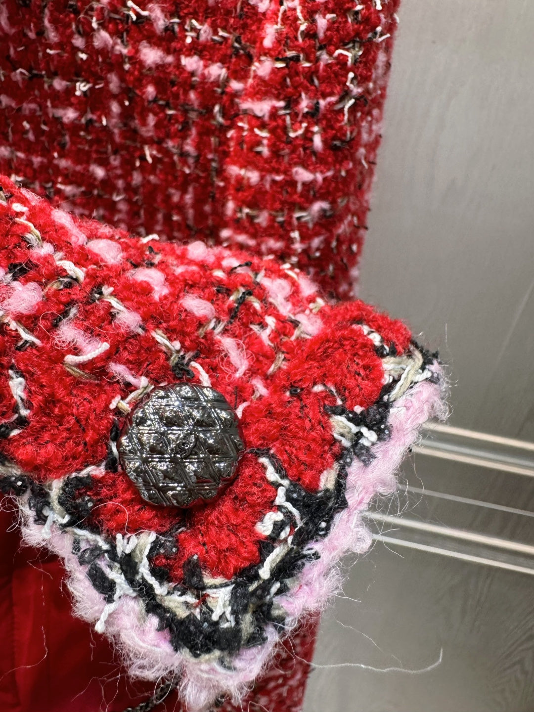 Cha**25FW Red tweed coat