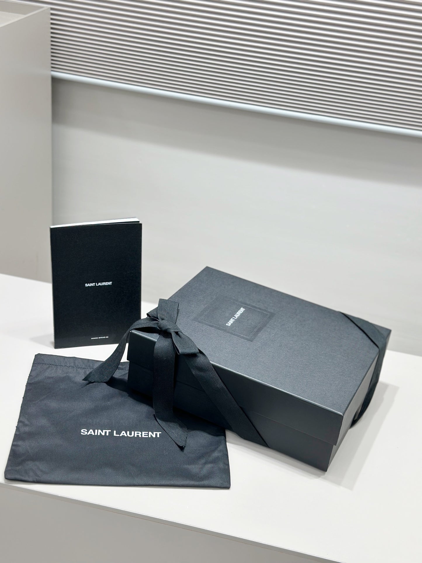 Ys** brown plain calfskin chain bag