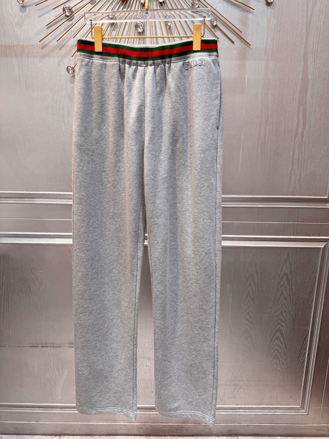 Guc**new gray half-zip sweatshirt set