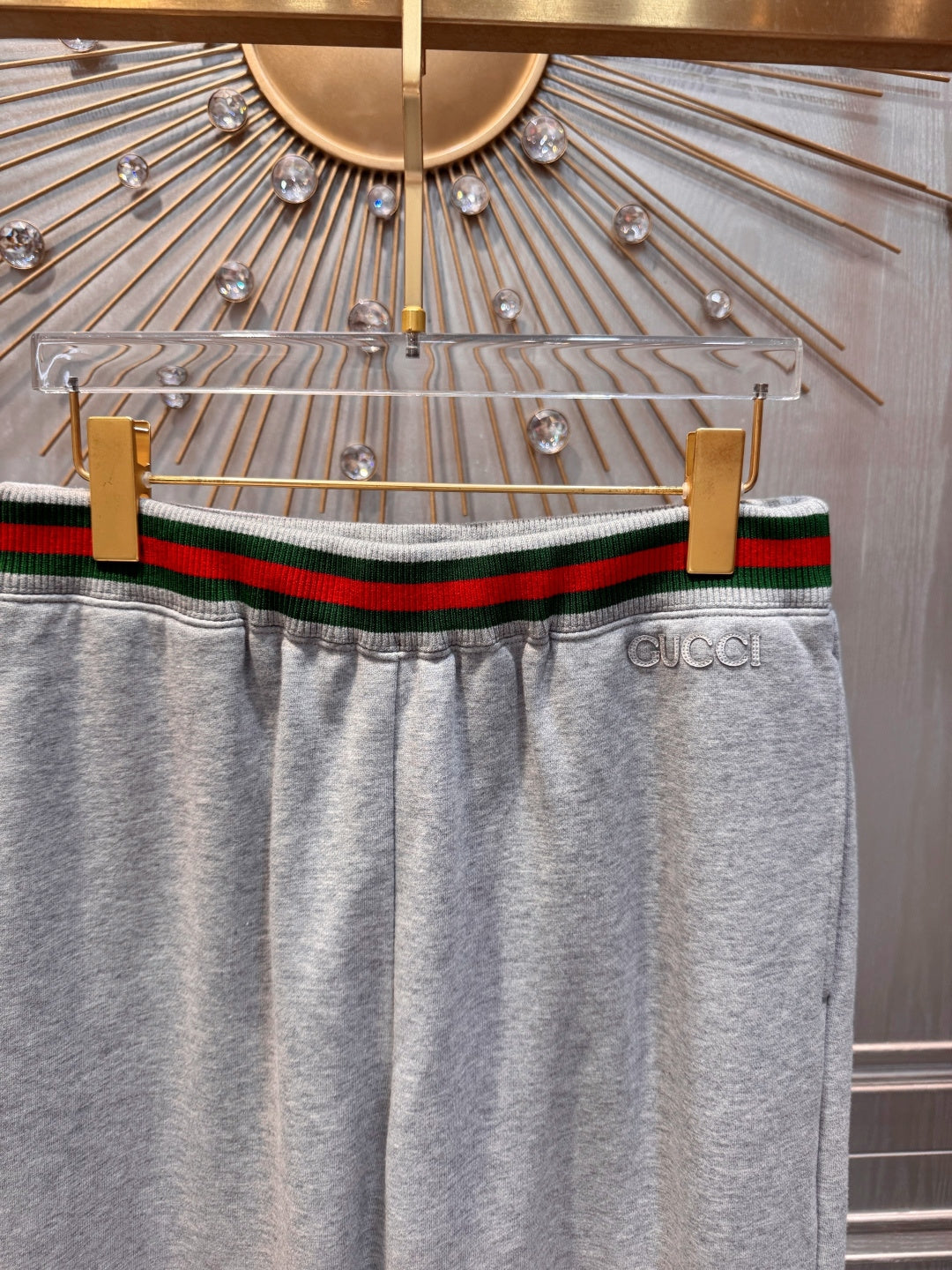 Guc**new gray half-zip sweatshirt set