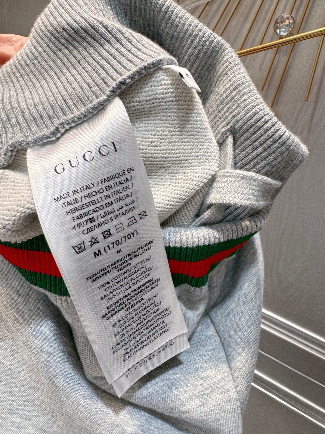 Guc**new gray half-zip sweatshirt set