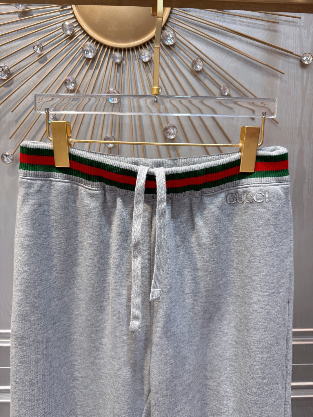 Guc**new gray half-zip sweatshirt set