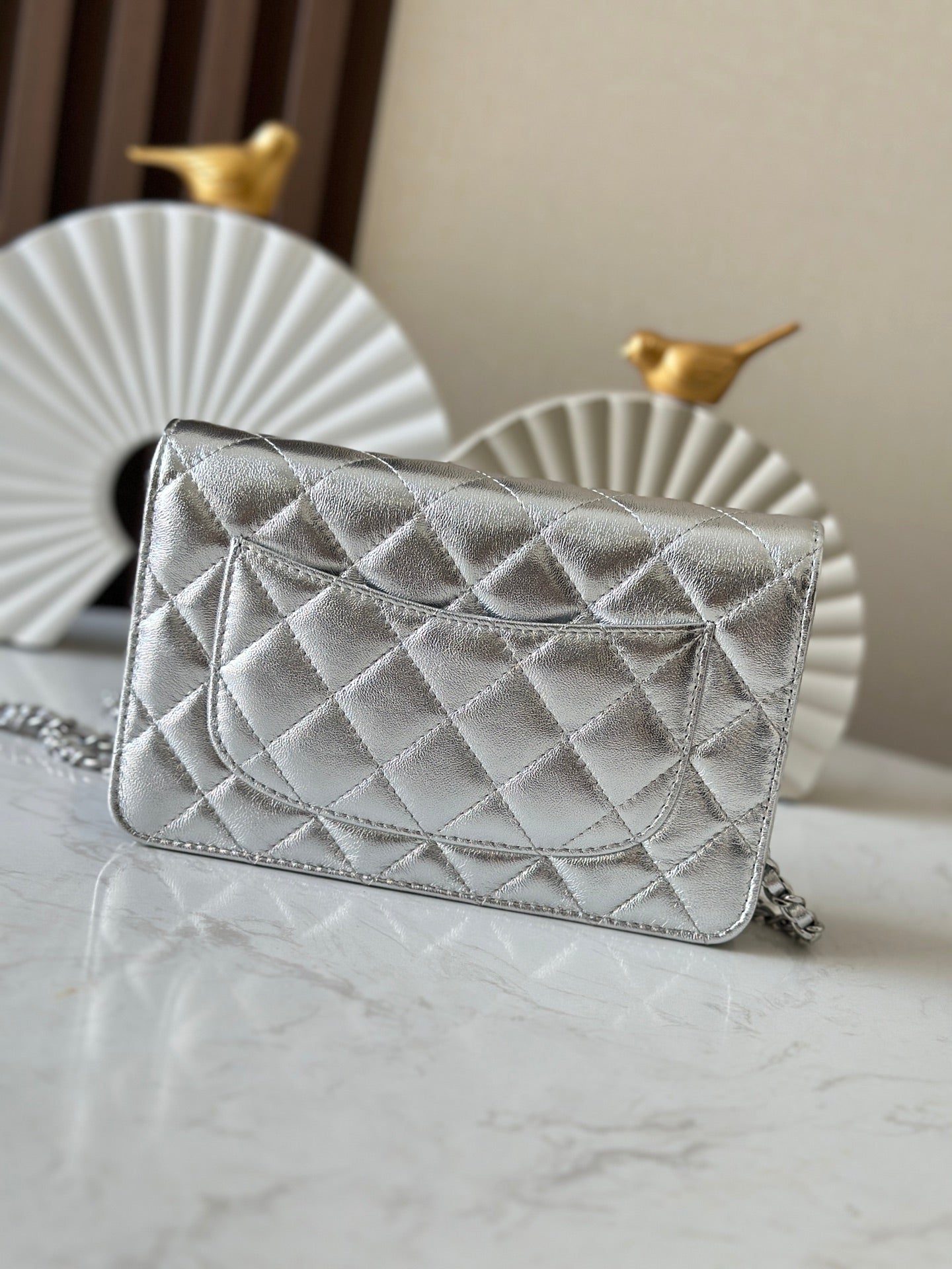 Cha**WOC flight attendant bag pearlescent lambskin