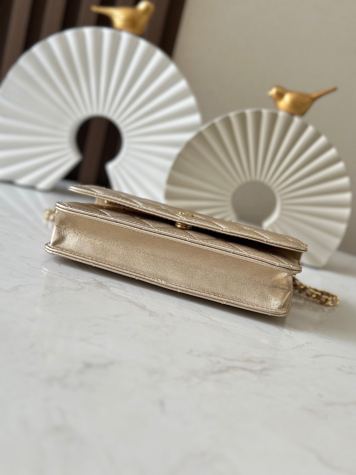 Cha**WOC flight attendant bag pearlescent lambskin