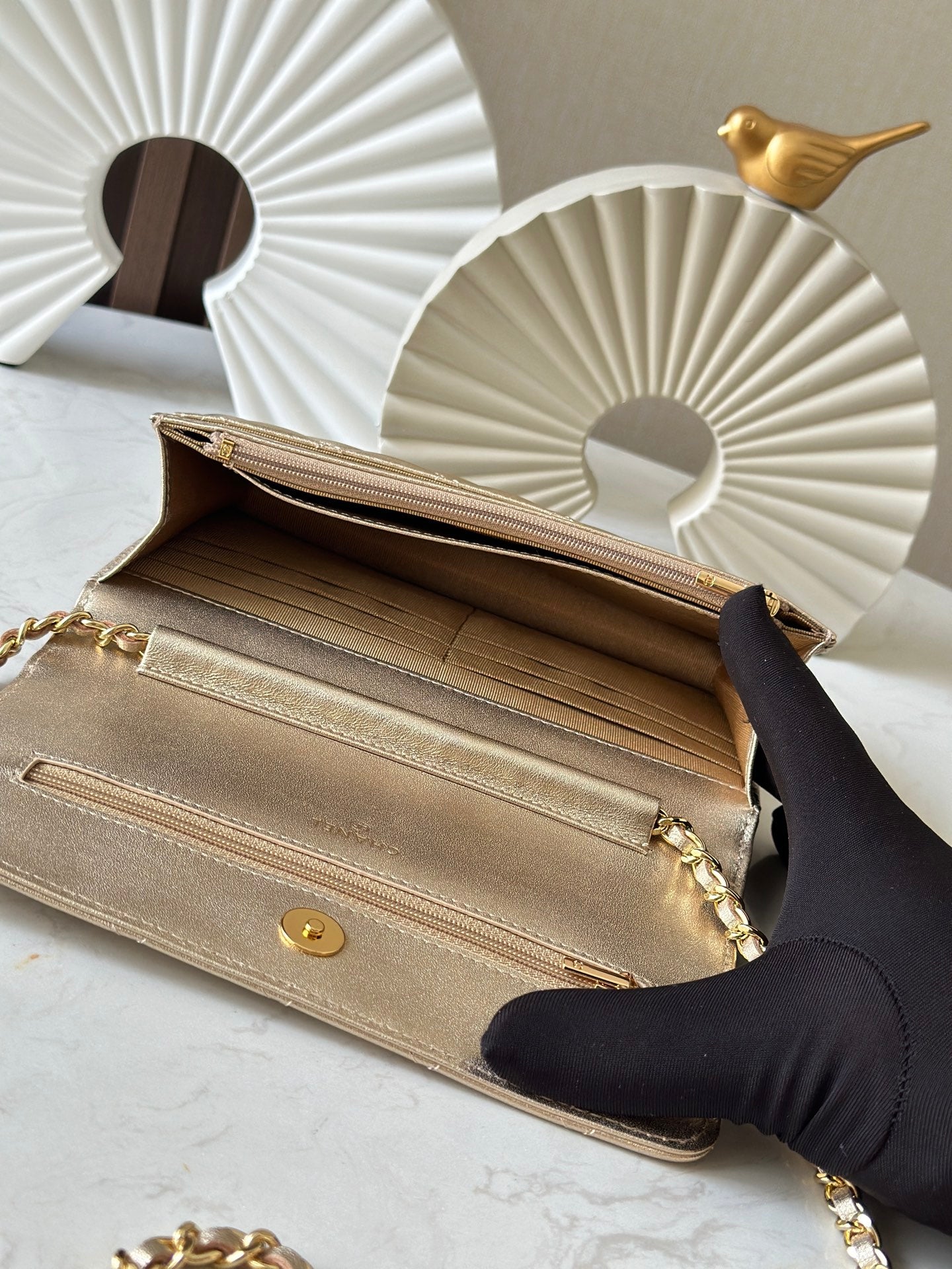 Cha**WOC flight attendant bag pearlescent lambskin