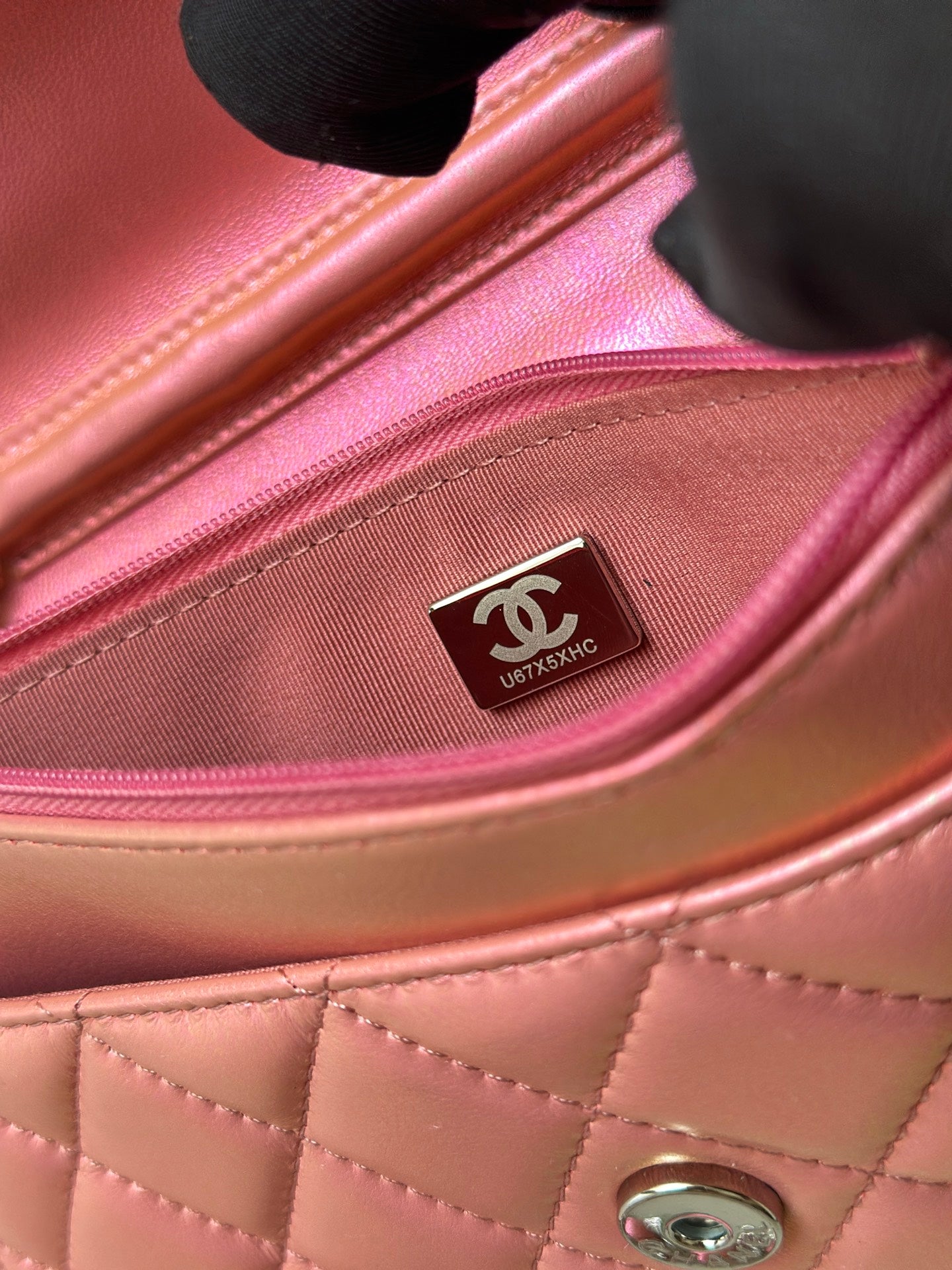 Cha**WOC flight attendant bag pearlescent lambskin