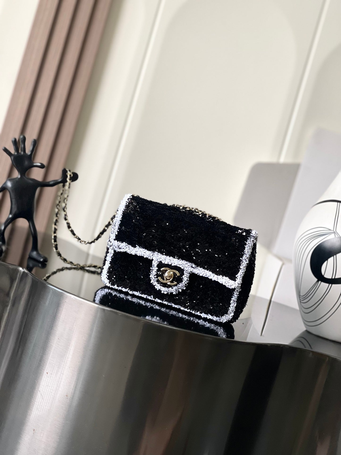 Cha** sequined evening bag