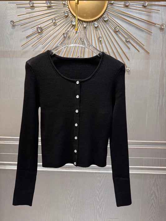 Cel**arc de Triomphe New Black Knit Cardigan
