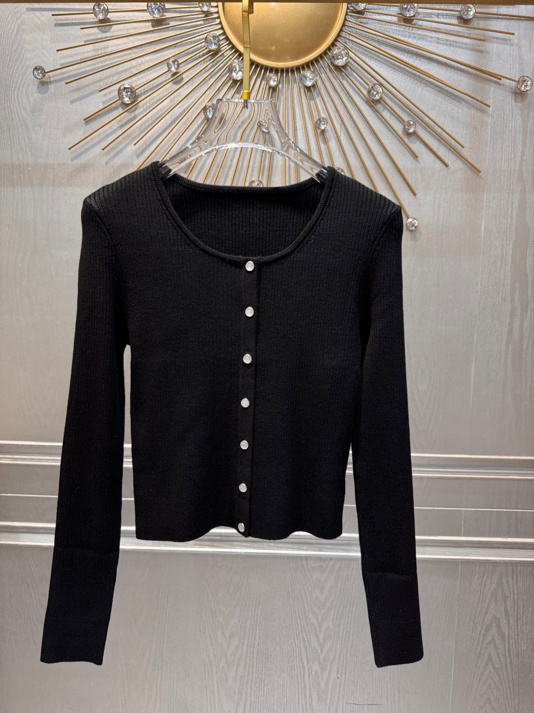 Cel**arc de Triomphe New Black Knit Cardigan