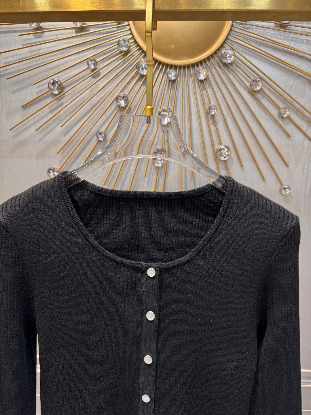 Cel**arc de Triomphe New Black Knit Cardigan