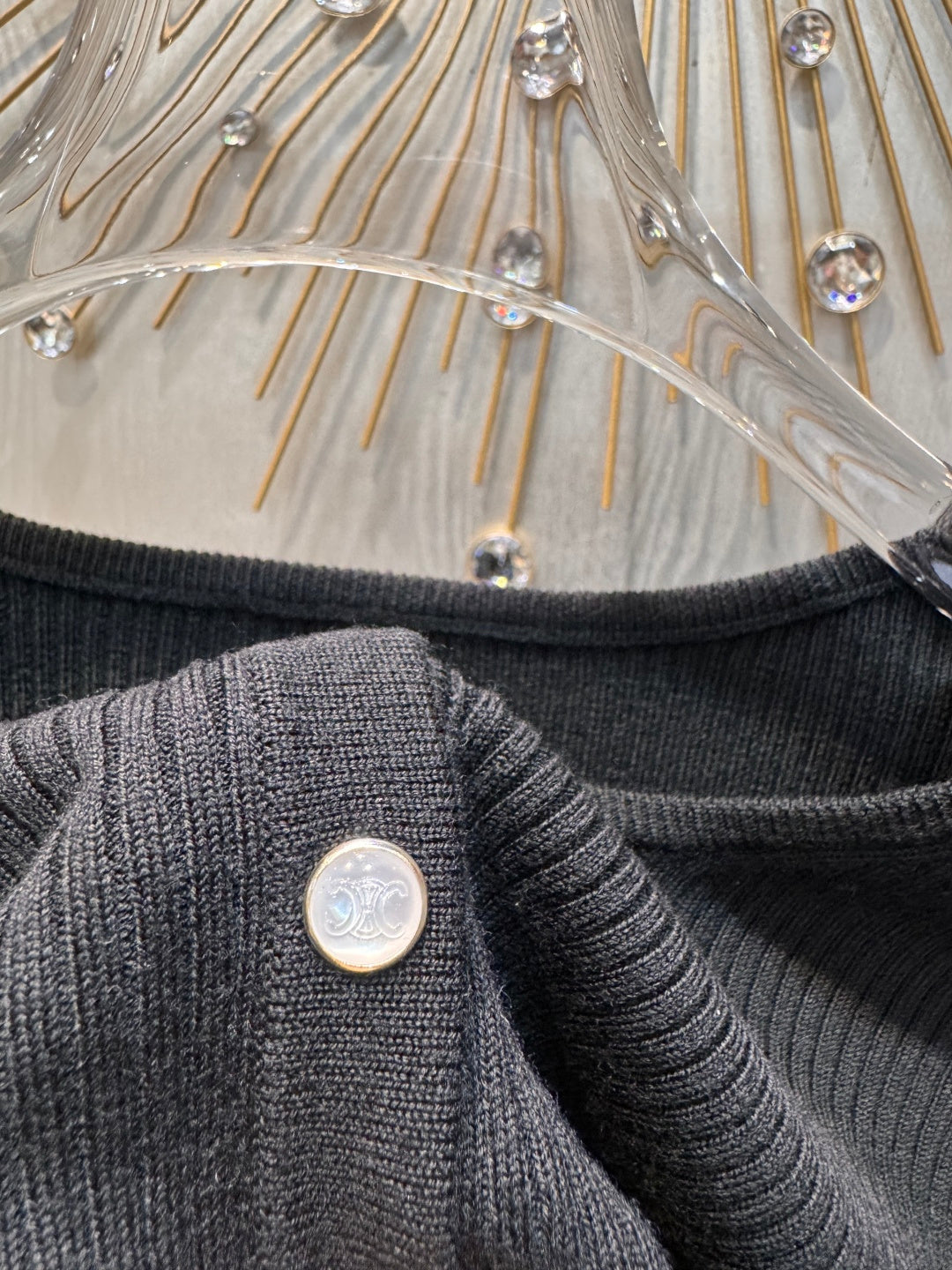 Cel**arc de Triomphe New Black Knit Cardigan