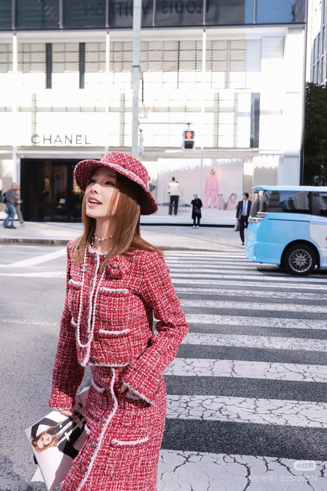 Cha**25FW Red wool coat set