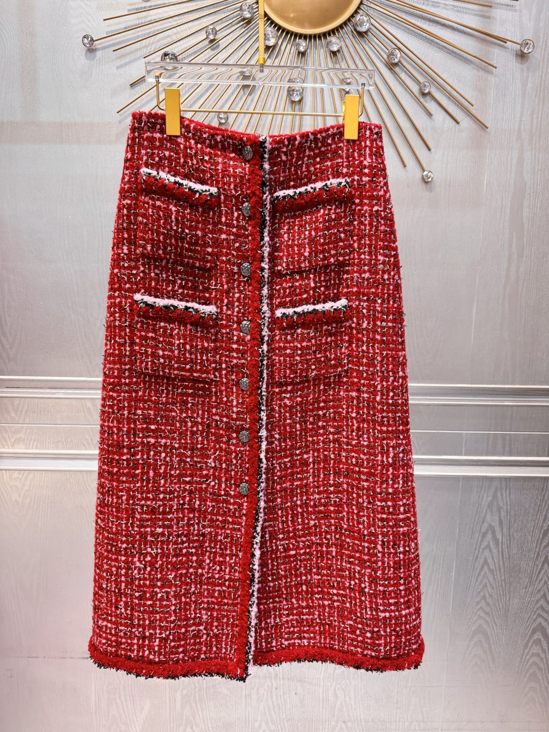 Cha**25FW Red wool coat set