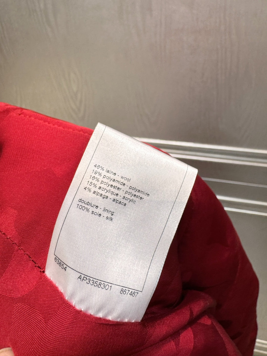 Cha**25FW Red wool coat set