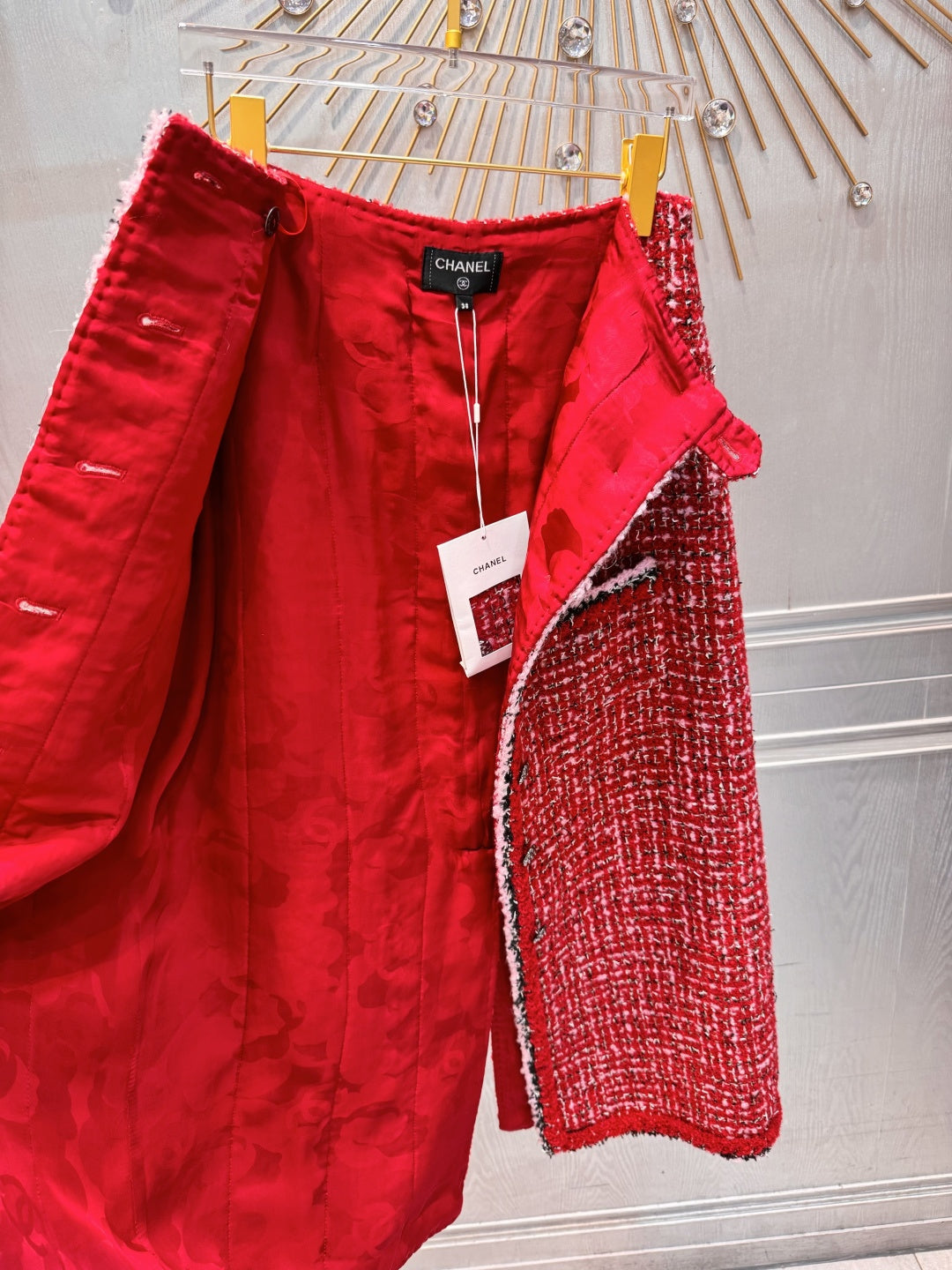 Cha**25FW Red wool coat set