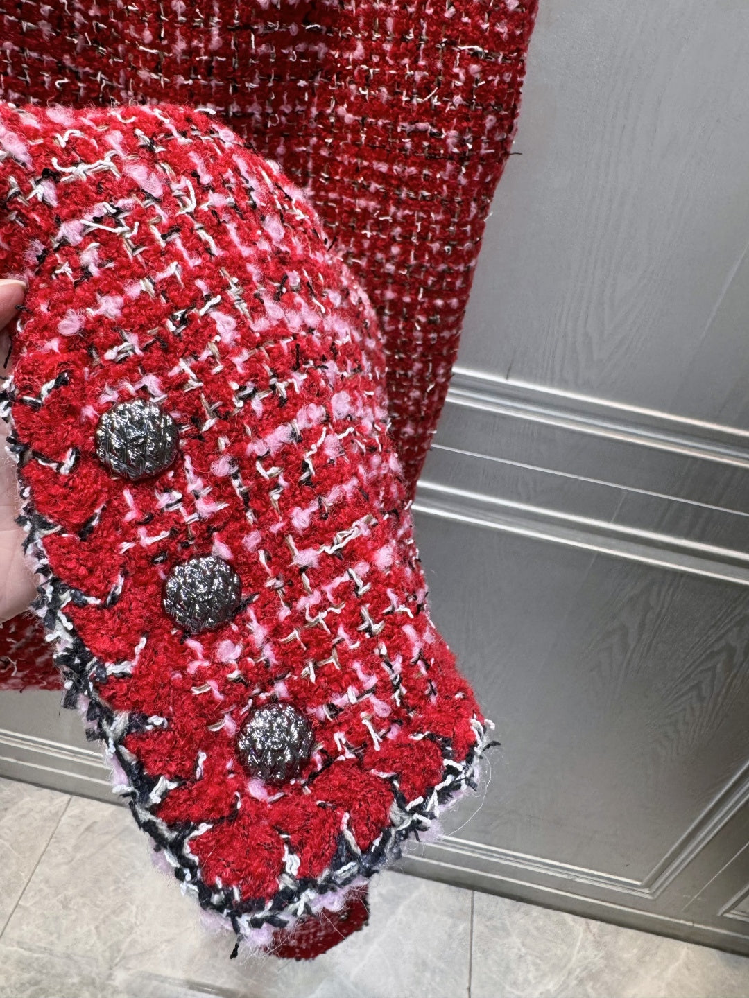 Cha**25FW Red wool coat set