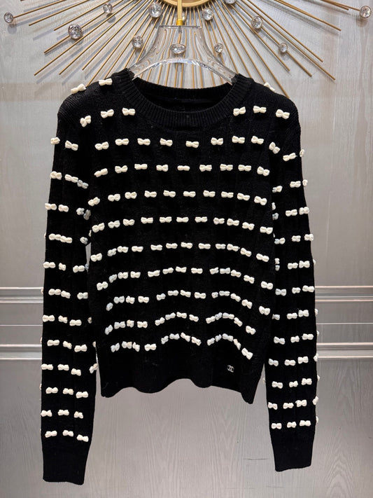 Cha**25fw bow Knit Sweater