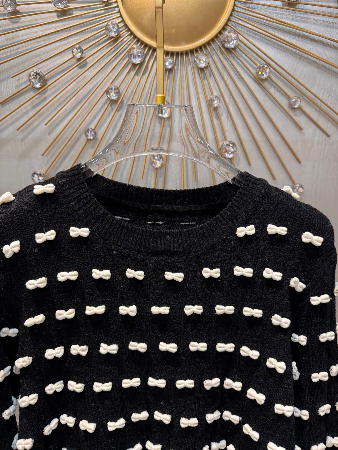 Cha**25fw bow Knit Sweater
