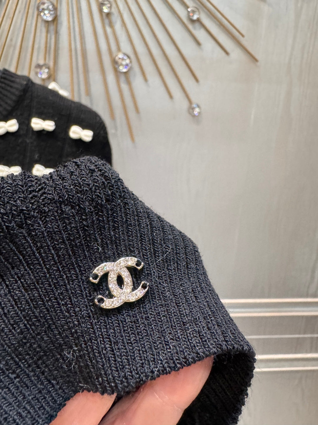 Cha**25fw bow Knit Sweater