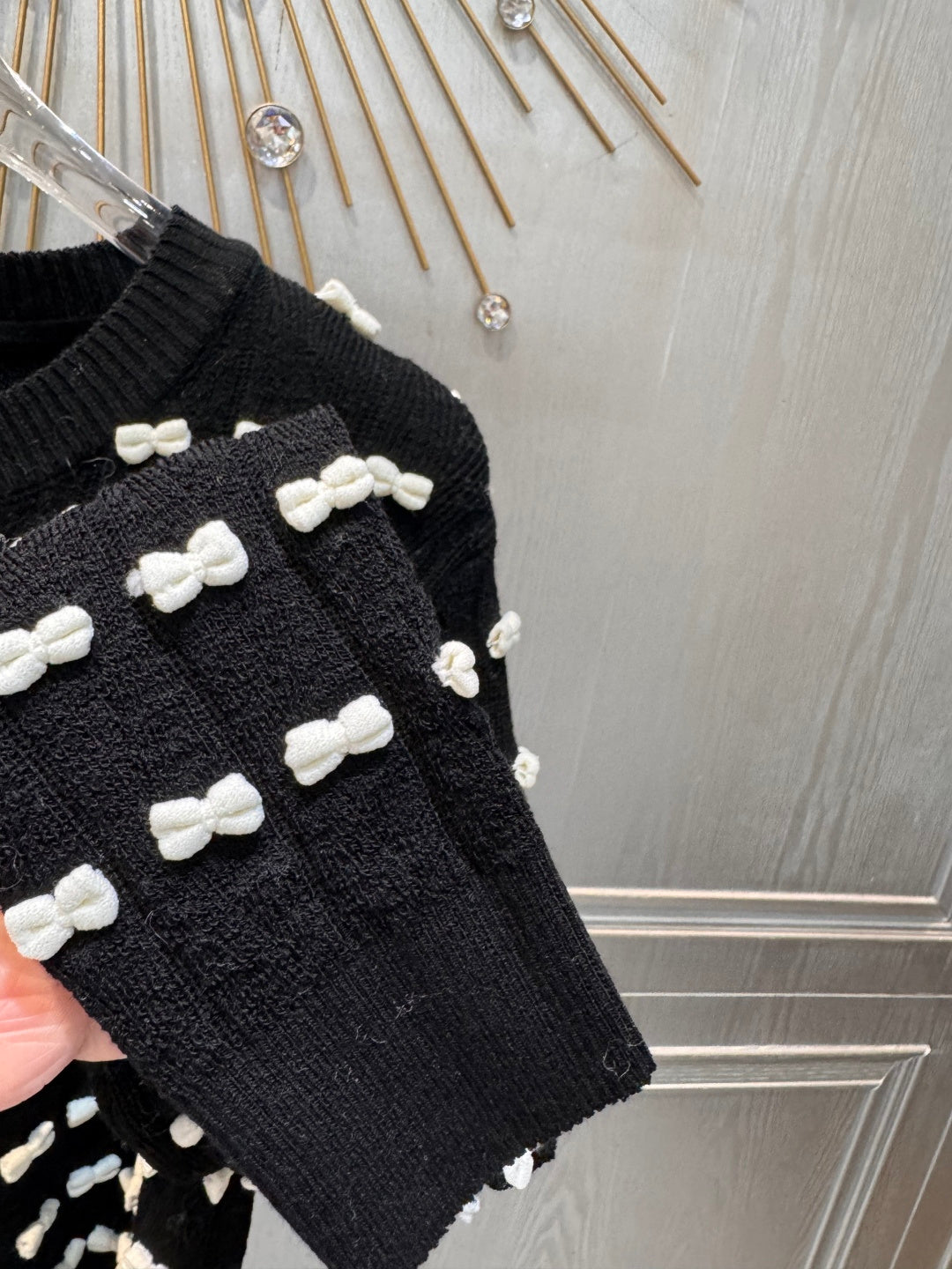 Cha**25fw bow Knit Sweater
