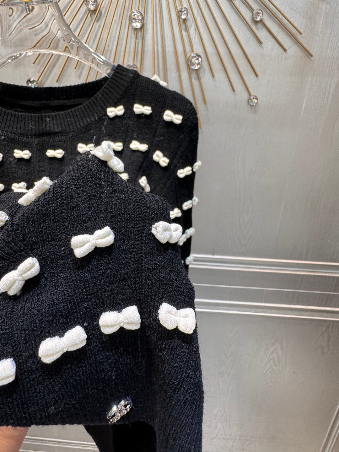 Cha**25fw bow Knit Sweater