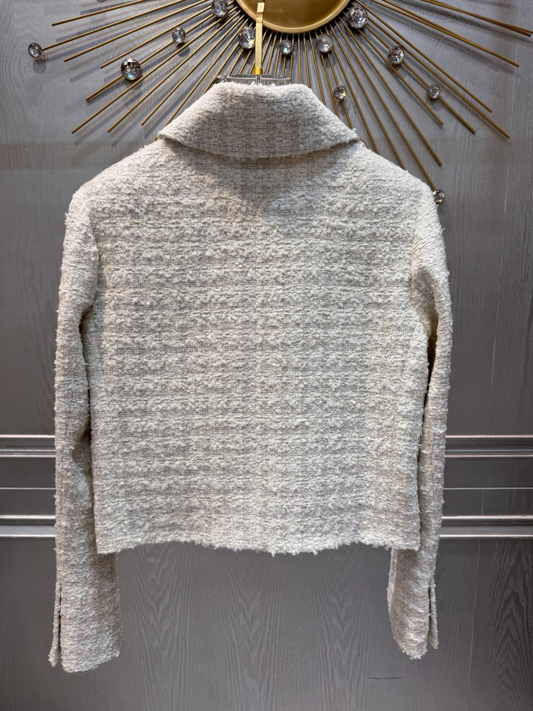 Cha**fw 25K series tweed coat, off-white