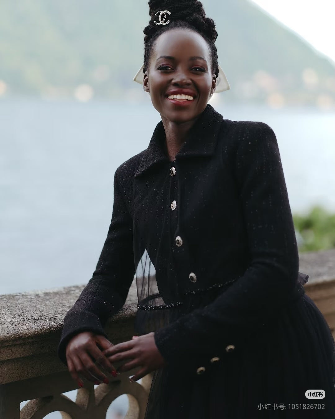 Cha**fw 25k black tweed coat