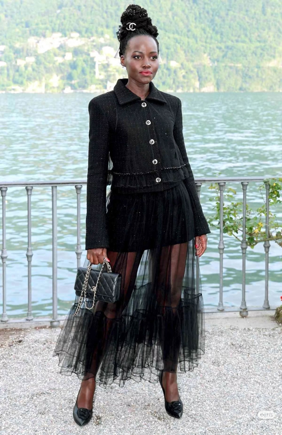 Cha**fw 25k black tweed coat