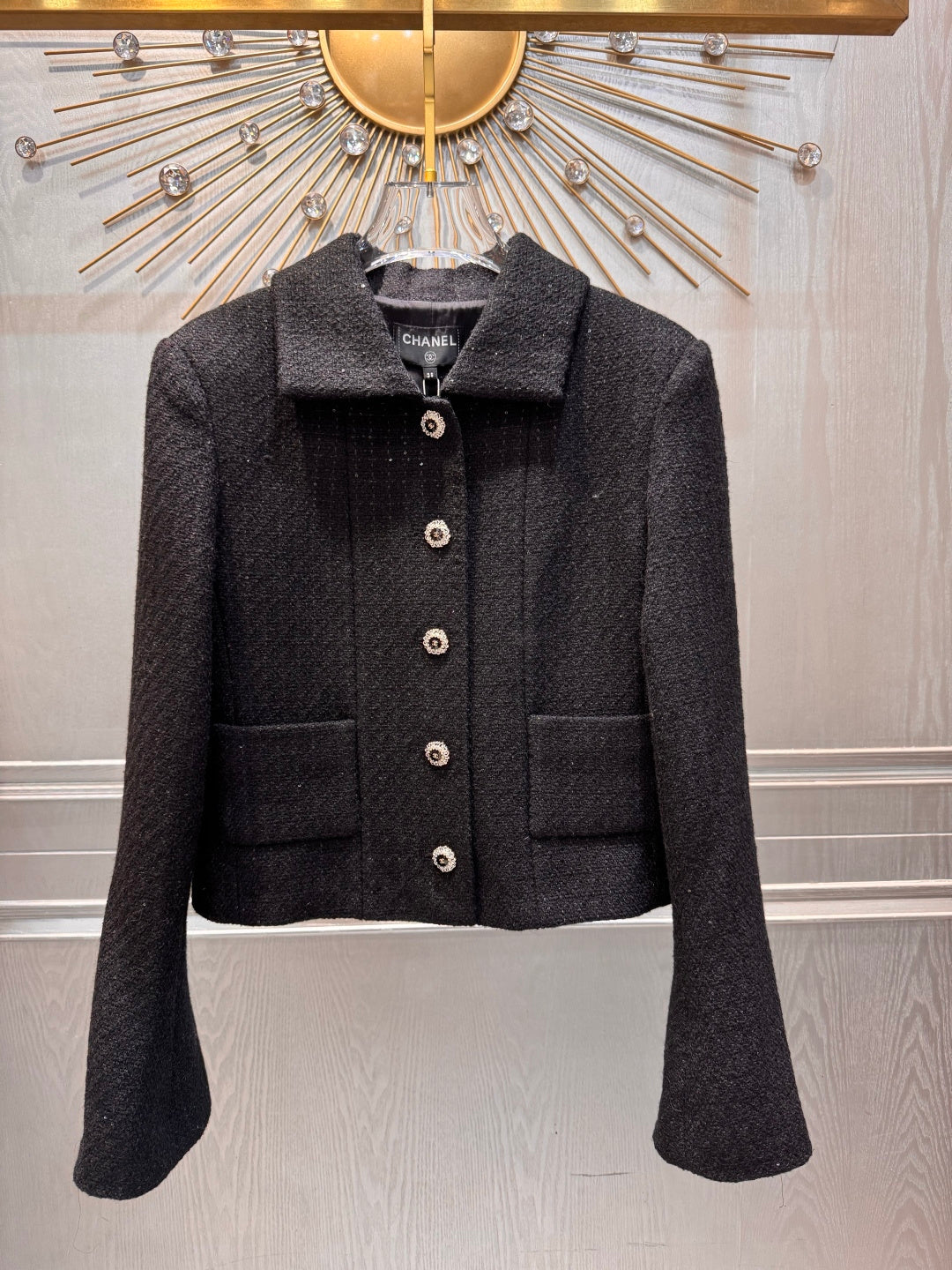 Cha**fw 25k black tweed coat