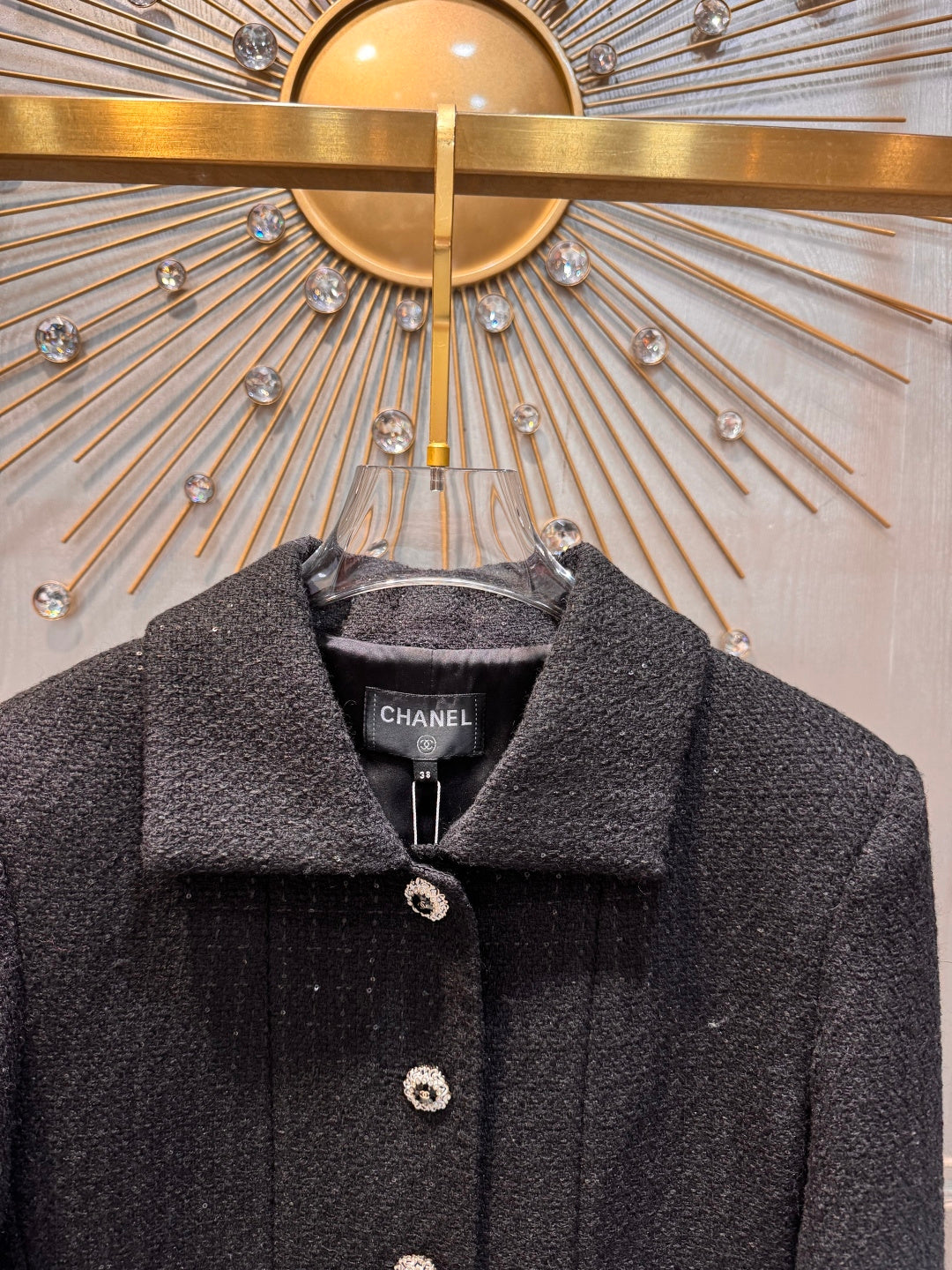 Cha**fw 25k black tweed coat