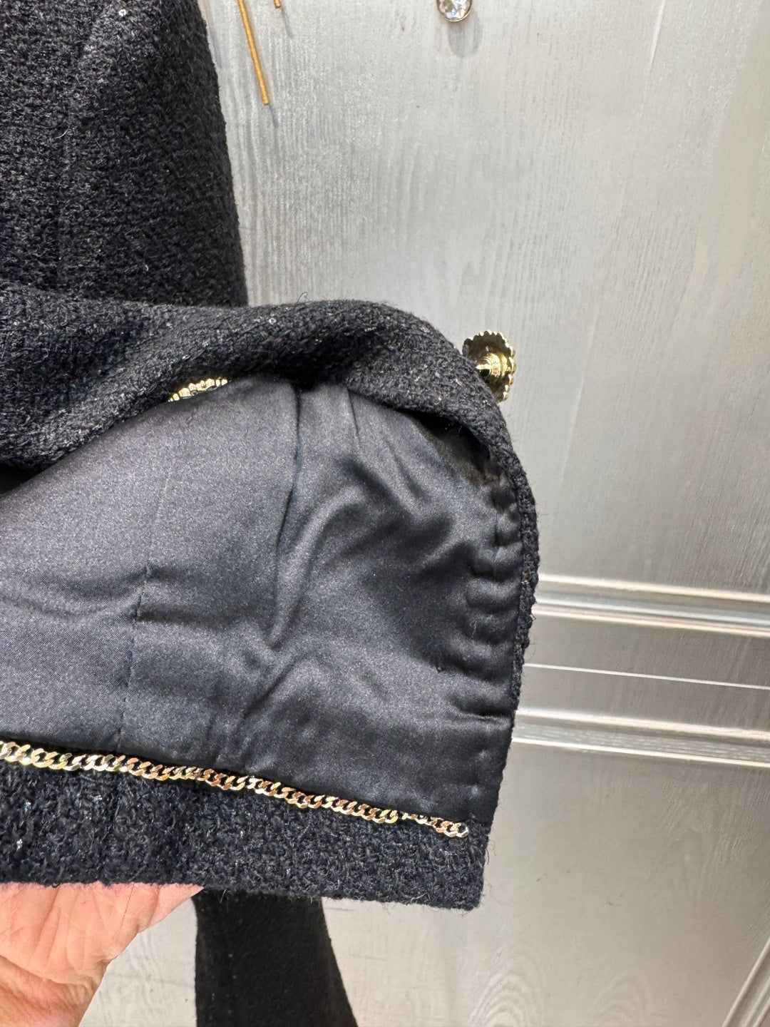 Cha**fw 25k black tweed coat