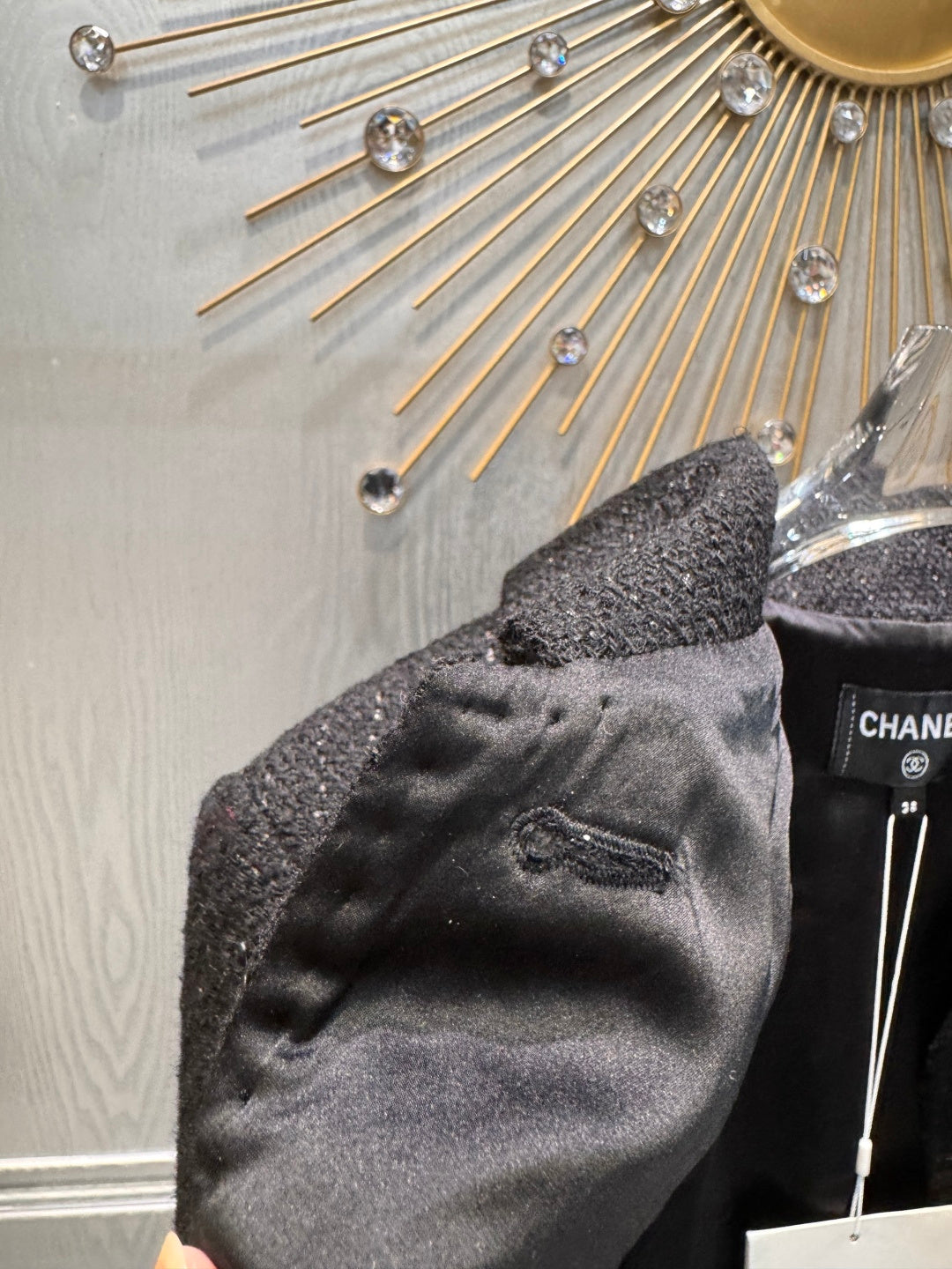 Cha**fw 25k black tweed coat