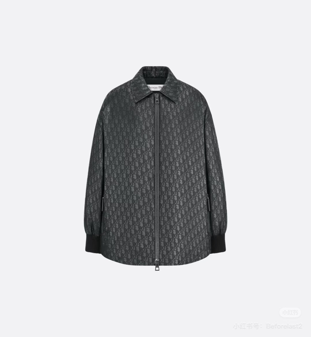 Cd**25fw new black monogram shirt-style cotton jacket