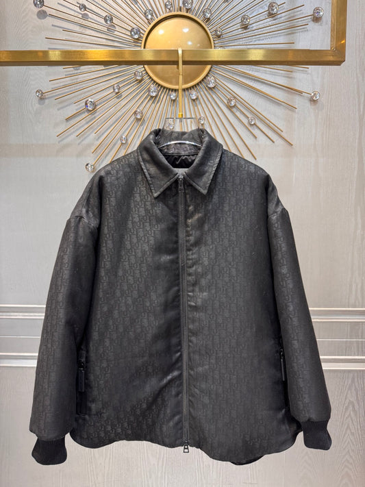Cd**25fw new black monogram shirt-style cotton jacket