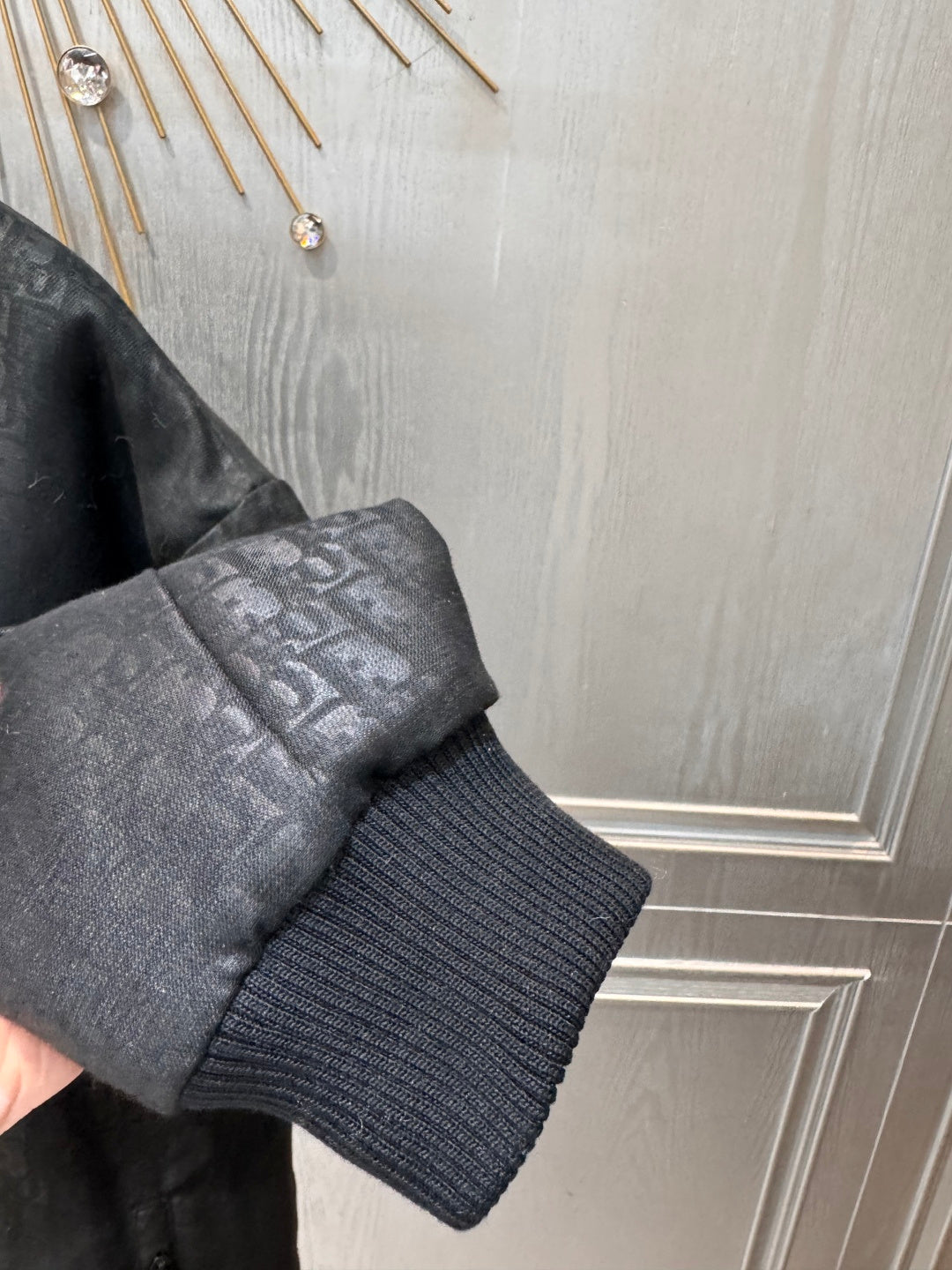 Cd**25fw new black monogram shirt-style cotton jacket