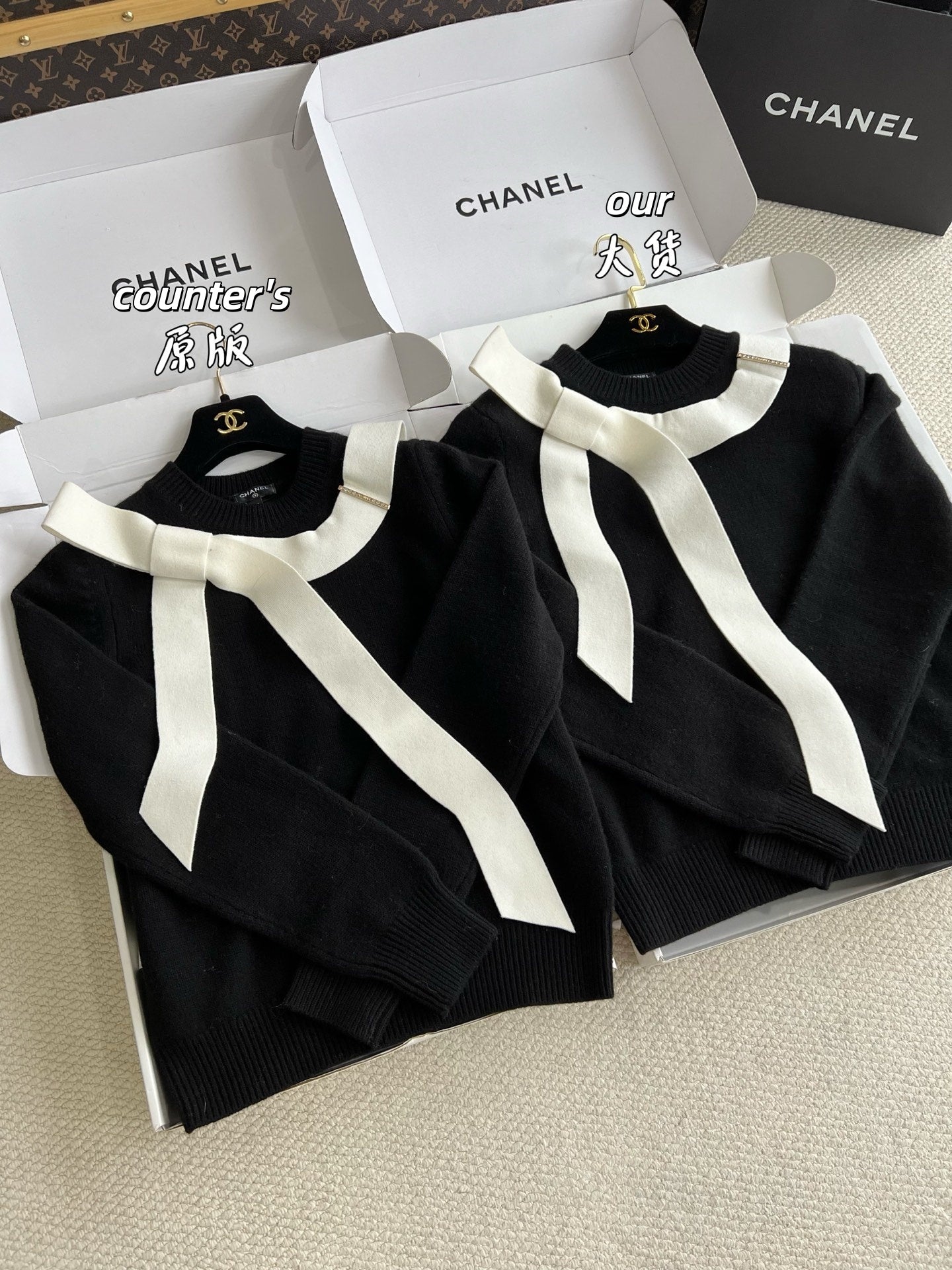 Cha 25fw black knit sweater