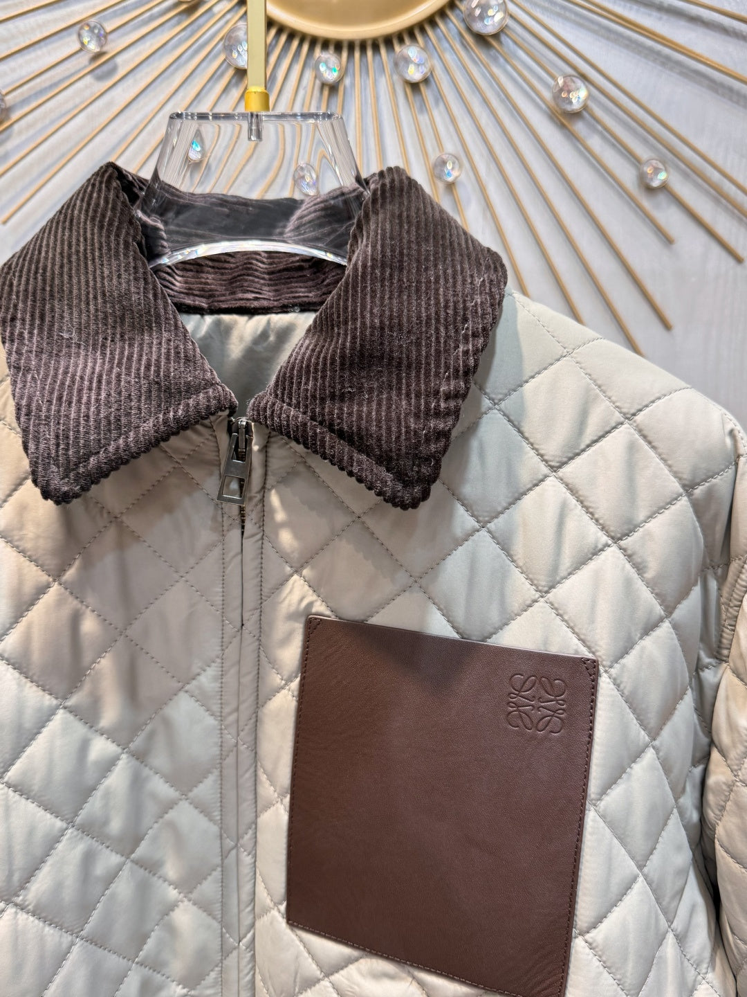 Cel**25fw new arc de Triomphe diamond-patterned quilted cotton coat