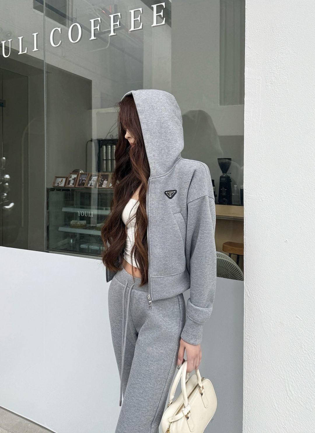 Pra**new casual suit in gray
