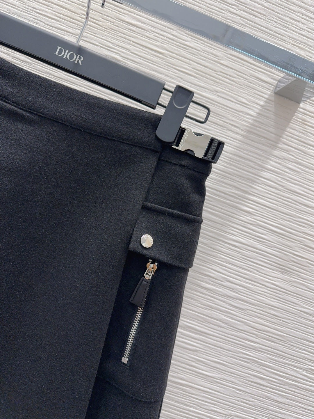 Cd**25fw new black midi skirt