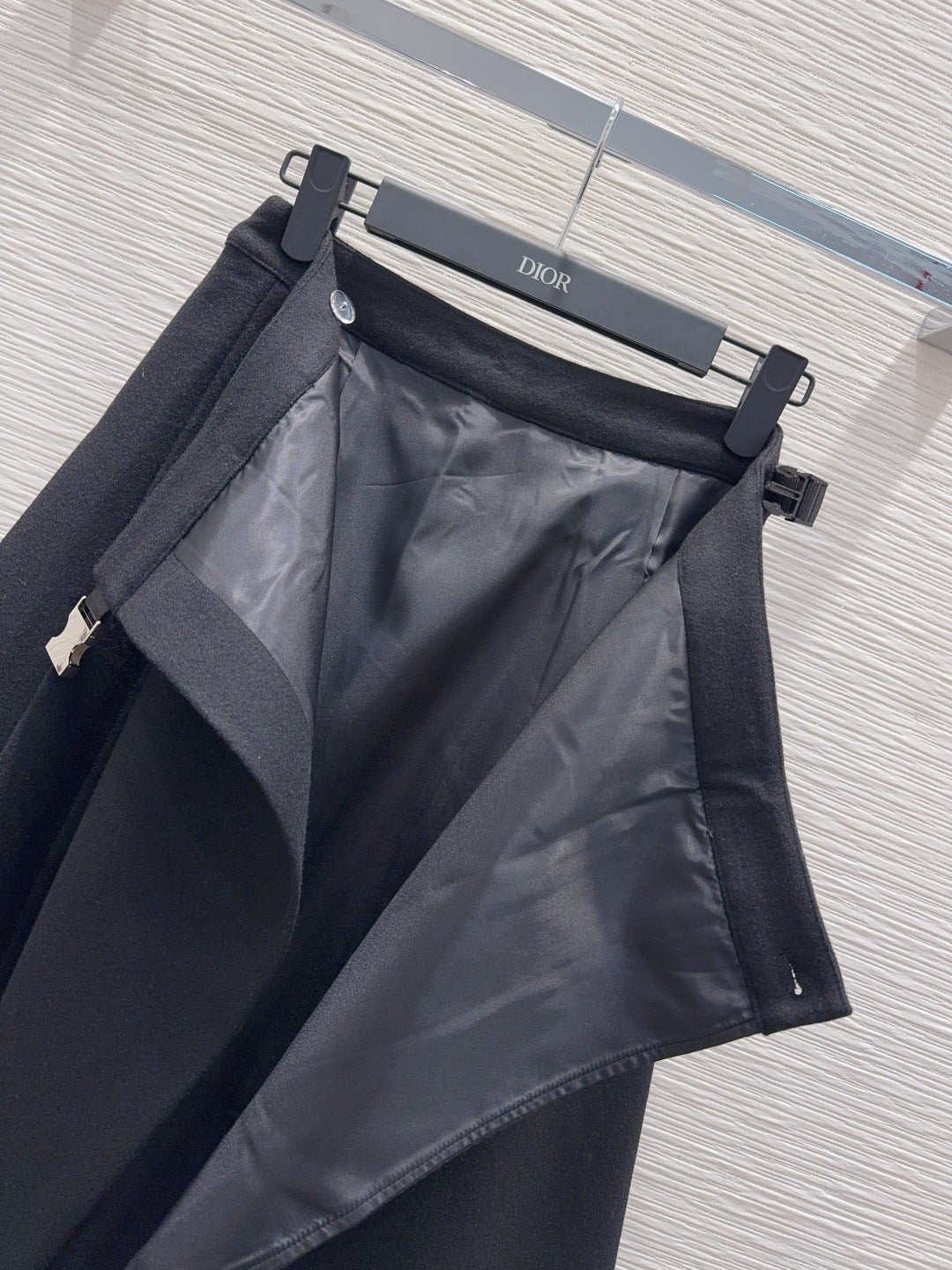 Cd**25fw new black midi skirt