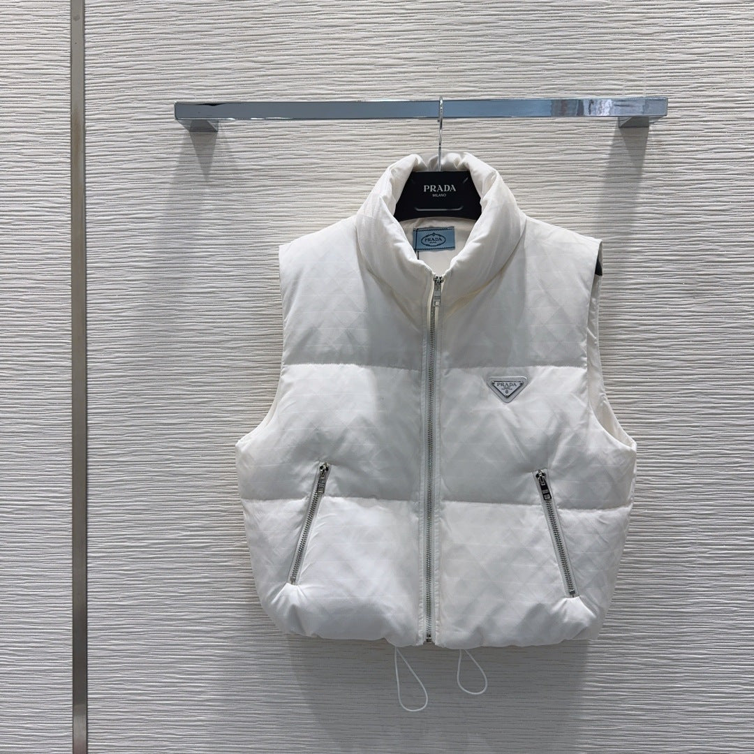 Pra**2025 autumn/winter new white vest