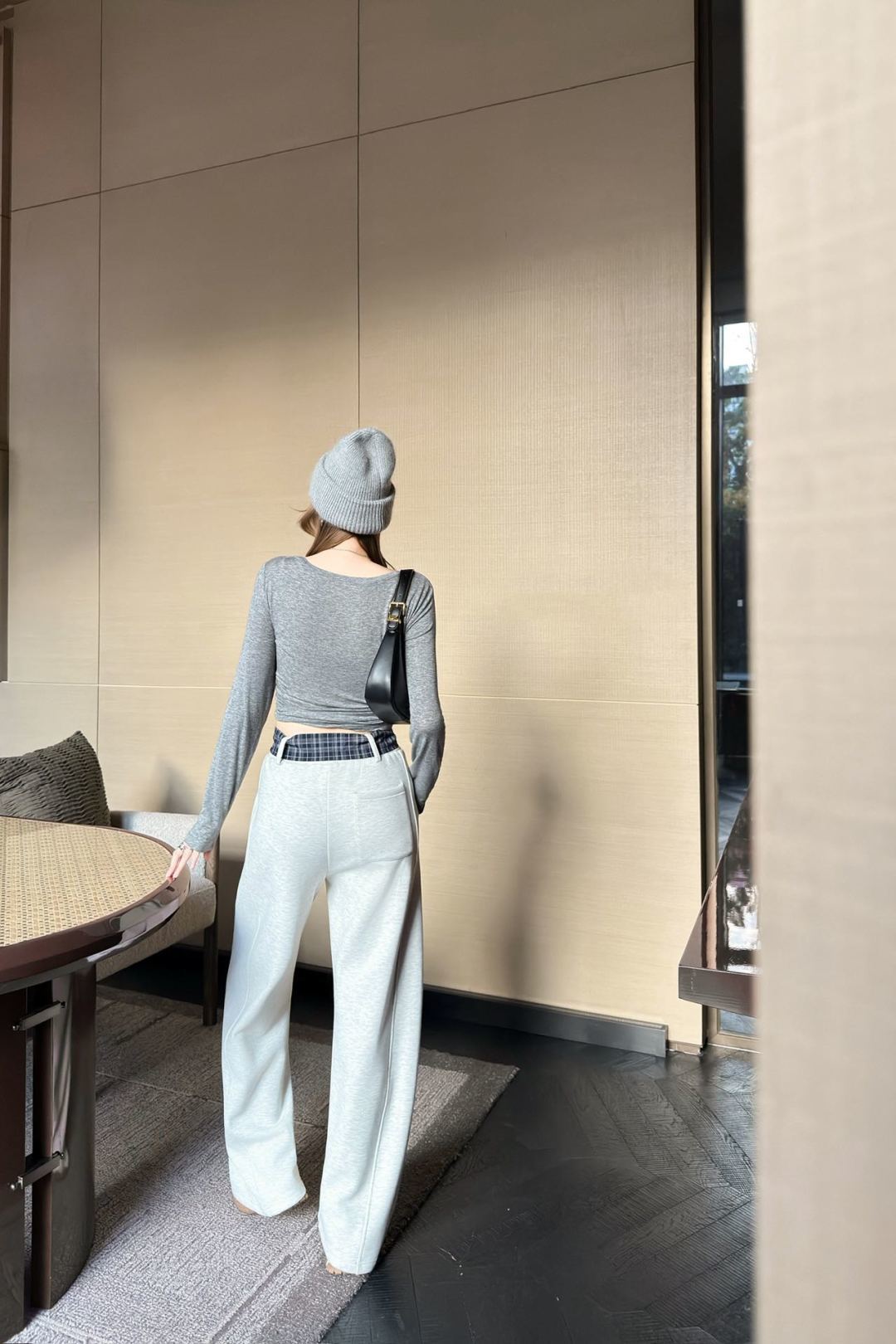 Miu**25fw new casual fleece-lined trousers