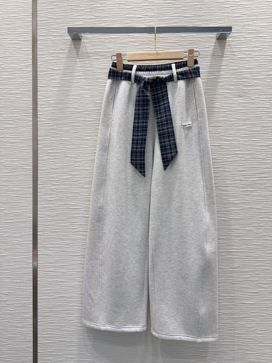 Miu**25fw new casual fleece-lined trousers