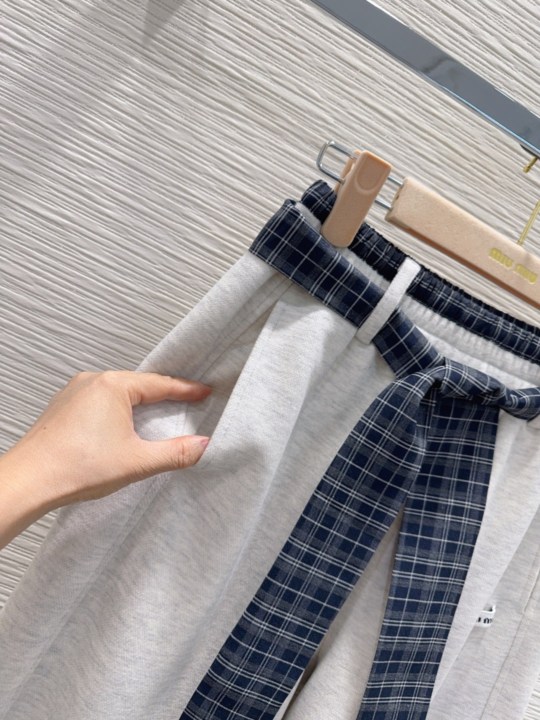 Miu**25fw new casual fleece-lined trousers