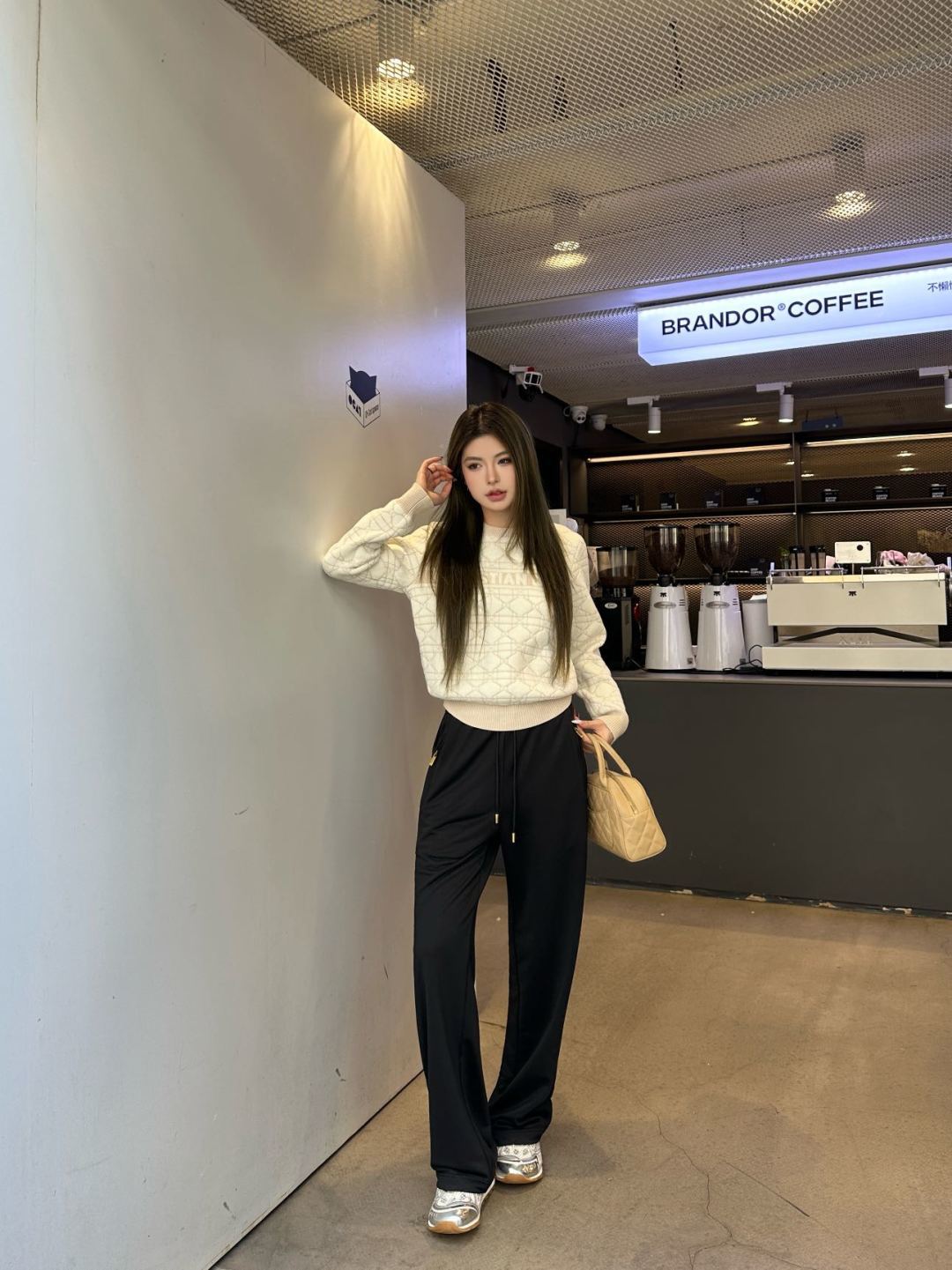 Cd**25fw new white sweater set